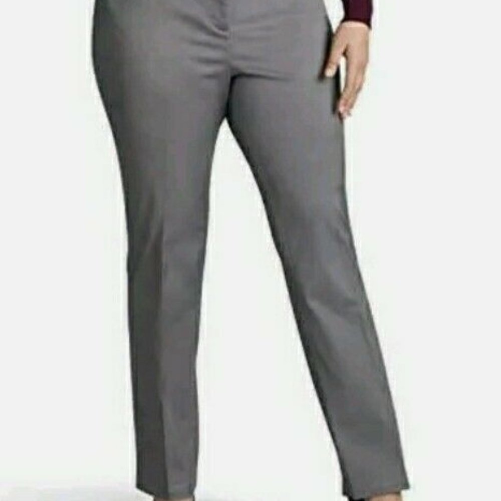 Lee Women's Straight Leg Flex Motion Regular Fit Mid Rise Gray Size 28W Petite